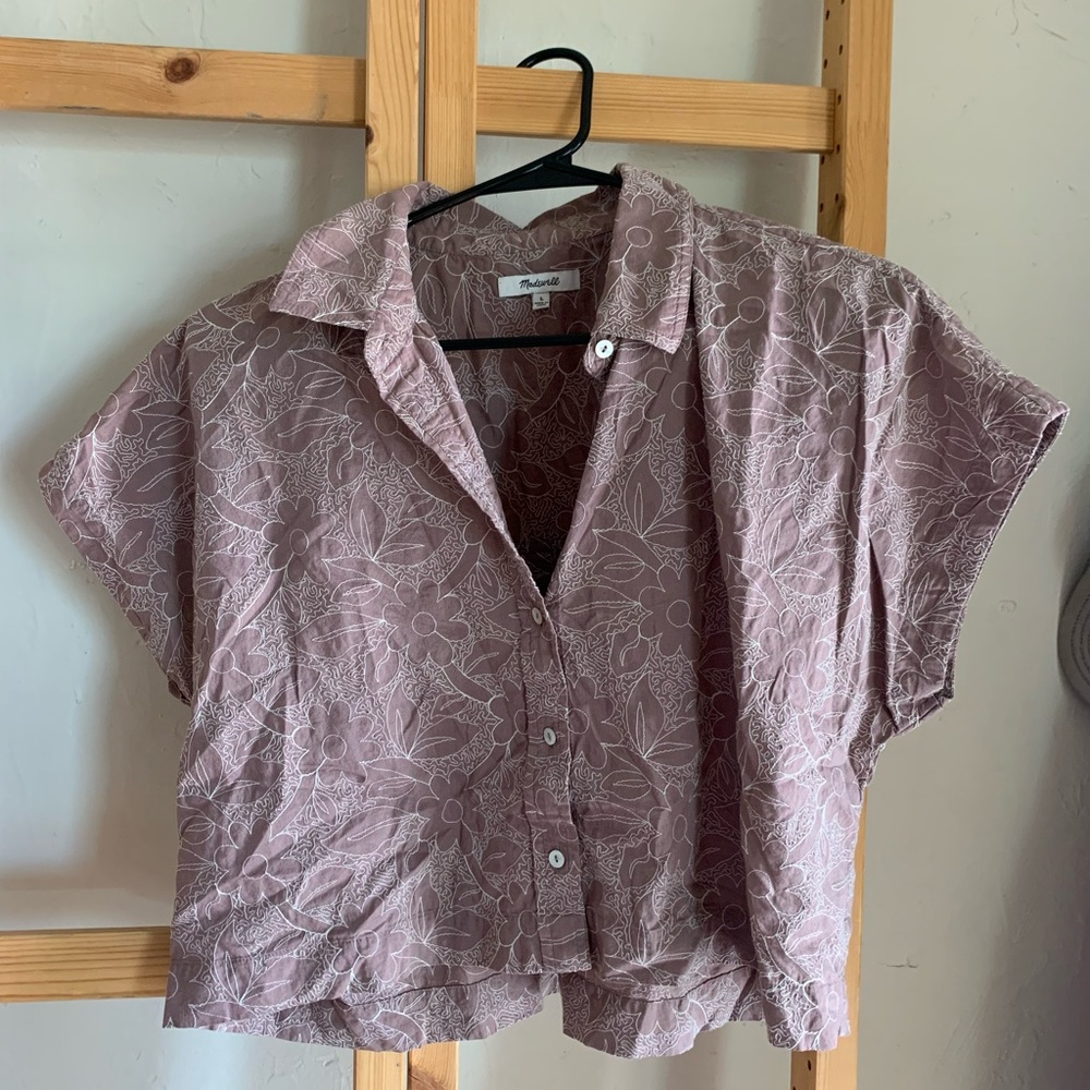 Madewell Mauve Floral Button-Down Shirt
